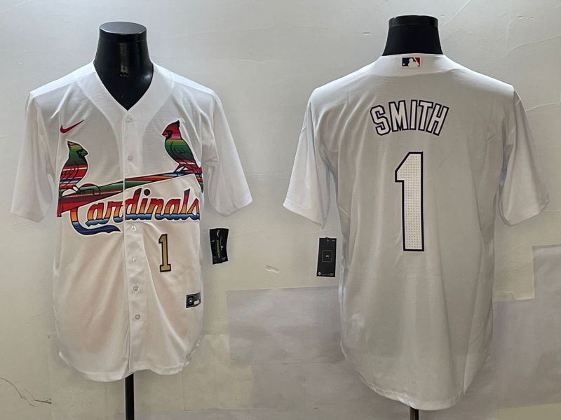 Men St.Louis Cardinals #1 Smith White Game Mexico 2025 Nike MLB Jersey style 4